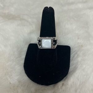 Lia Sophia "White Out" Silver Tone Ring